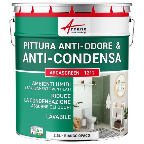 Pittura anti-condensa, anti-odore per ambienti umidi: Arcascreen - 1212 2.5 L Bianco