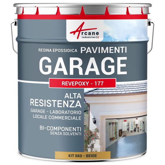 Resina per pavimenti garage : REVEPOXY -1 77 5 kg (fino a 16 m² in 2 strati) Beige - RAL 1001 Resina per pavimenti garage : REVEPOXY -1 77 5 kg (fino a 16 m² in 2 strati) Beige - RAL 1001