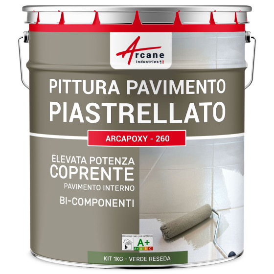 Vernice Pavimenti Piastrellati -Arcapoxy Pavimento Piastrellato 1 kg  RAL 6011 - Verde Reseda