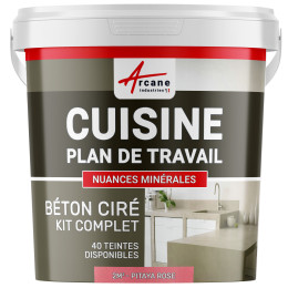 1-Main-Béton Ciré Cuisine : Plan de travail, Crédence - Kit 2m2 - pitaya rose