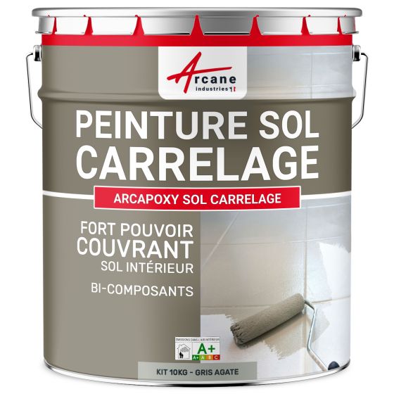 Peinture Sol Carrelage - Résine époxy pour sol carrelé - Arcapoxy Sol Carrelage-Aspect / Couleur Gris Agate Peinture Sol Carrelage - Résine époxy pour sol carrelé - Arcapoxy Sol Carrelage-Aspect / Couleur Gris Agate