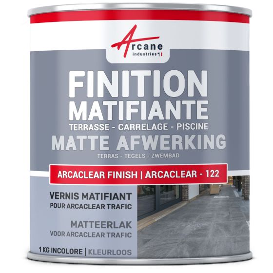 Matte afwerkingshars voor waterdichting van terrassen, balkons, zwembaden: ARCACLEAR -21