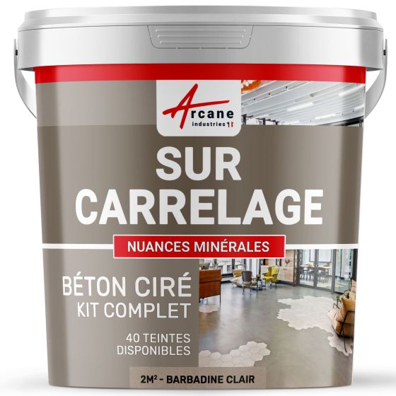 KIT BETON CIRE GRIS SUR CARRELAGE