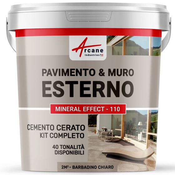 KIT CEMENTO CERATO BEIGE ESTERNO - Cemento cerato per esterni per pavimento, parete, terrazza, balcone, scala