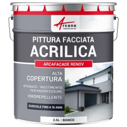 Pittura Esterna Acrilica per Crepi - ARCAFAÇADE RENOV 2.5 L (+ o - 15 m² in 1 strato) Bianco