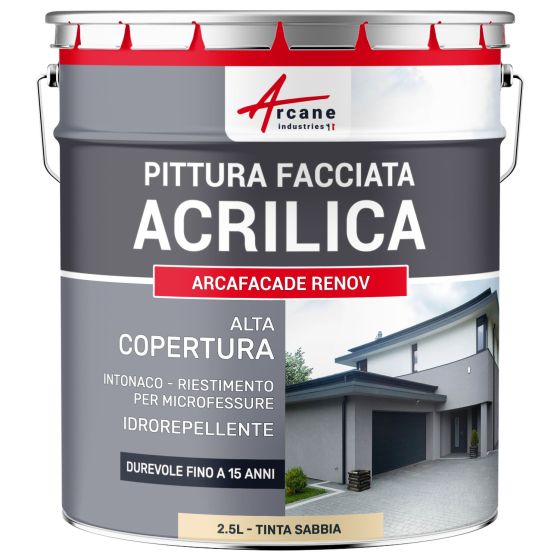 ARCAFAÇADE RENOV 2.5 L (+ o - 15 m² in 1 strato) Tinta Sabbia - RAL 085 90 20 ARCAFAÇADE RENOV 2.5 L (+ o - 15 m² in 1 strato) Tinta Sabbia - RAL 085 90 20