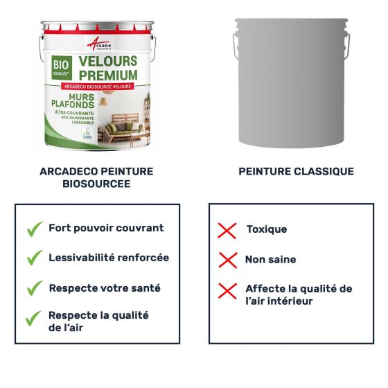 Peinture mate mur et plafond : Arcadéco Biosourcée