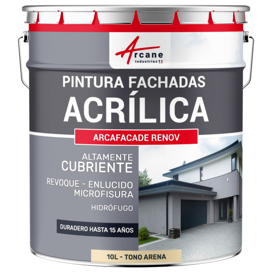 Pintura Acrílica para Fachadas para Revoque - ARCAFAÇADE RENOV10 L (+ o - 60 m² en 1 capa)