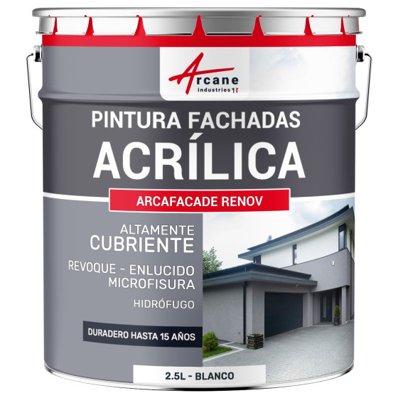 Pintura Acrílica para Fachadas para Revoque - ARCAFAÇADE RENOV2.5 L (+ o - 15 m² en 1 capa)