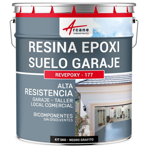 Resina para suelo de garaje / Pintura epoxi para suelo: REVEPOXY GARAJE5 kg (hasta 16 m² en 2 capas)