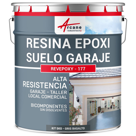 Resina para suelo de garaje / Pintura epoxi para suelo: REVEPOXY GARAJE5 kg (hasta 16 m² en 2 capas)