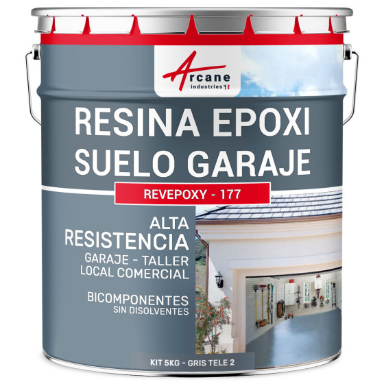 Resina para suelo de garaje / Pintura epoxi para suelo: REVEPOXY GARAJE5 kg (hasta 16 m² en 2 capas)