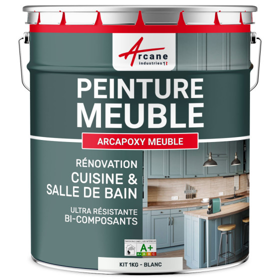 Résine PEINTURE MEUBLE-Kit1Kg-RAL-9003-Blanc-Aspect / Couleur Résine PEINTURE MEUBLE-Kit1Kg-RAL-9003-Blanc-Aspect / Couleur