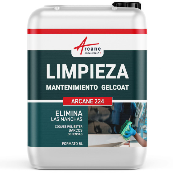 LIMPIEZA Y MANTENIMIENTO DE GELCOAT Limpiador para Cascos de Poliéster ARCANE 224 5 L