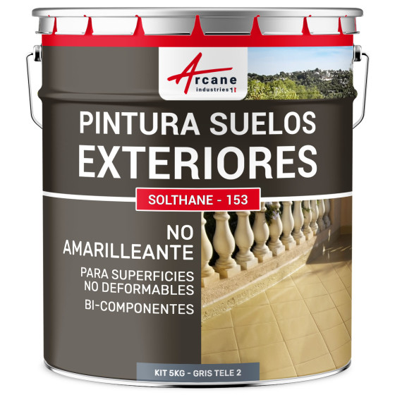 Pintura para Suelo de Hormigón Exterior SOLTHANE Gris tele 2 RAL 7046 5 kg
