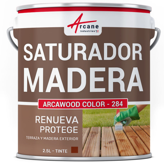 Saturador para terraza de madera natural ARCABOIS SB 2.5 L (hasta 12.5 m²) Caoba Tinte Rojo