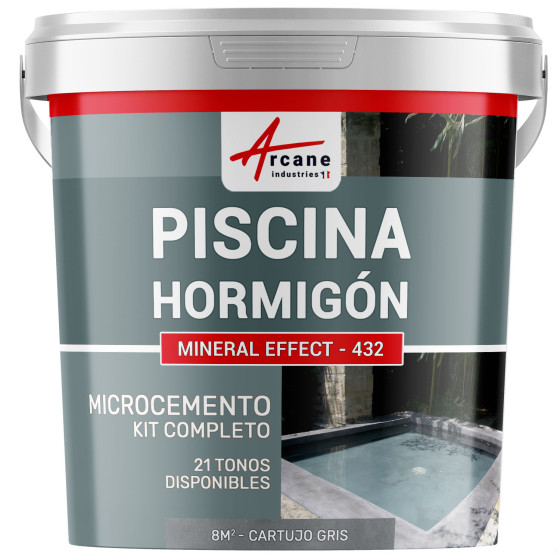 Kit de Hormigón Piscinas de Hormigón Revestimiento Impermeable de Alta Resistencia para PISCINA Gris cartujo 8 m²