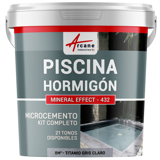 Kit de Hormigón Piscinas de Hormigón Revestimiento Impermeable de Alta Resistencia para PISCINA Titanio Gris Claro 8 m²