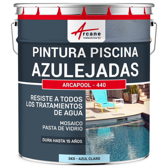 Pintura Para Piscinas Azulejadas ARCAPISCINE AZULEJOS 5 kg (hasta 15m² para 2 capas) Azul Claro