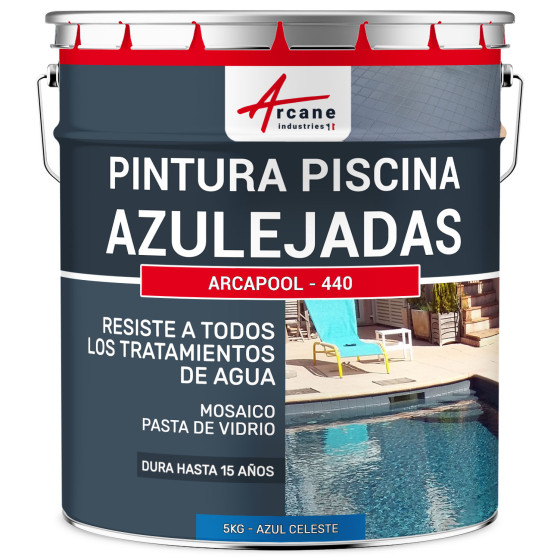 Pintura Para Piscinas Azulejadas ARCAPISCINE AZULEJOS Azul celeste RAL 5015  5 kg (hasta 15m² para 2 capas)