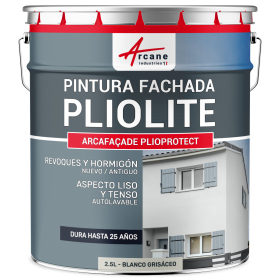 Pintura Pliolita ARCAFAÇADE PLIOPROTECT Blanco grisáceo RAL 9002 2.5 L (+ ou 20 m² en 1 capa)