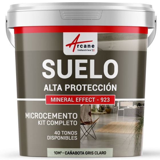 KIT DE MICROCEMENTO PARA SUELOS DE ALTA PROTECCIÓN Cañabota Gris Claro 10 m² (para 2 capas)