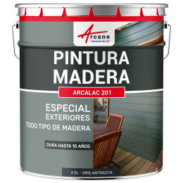 Pintura para madera exterior e interior ARCALAQUE 201 Gris Antracita RAL 7016 2.5 L