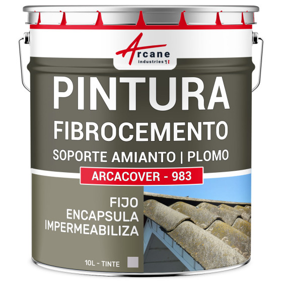 Pintura fibrocemento y encapsulado para soportes con asbesto y plomo ARCACOVER AMIANTE Gris 10 L