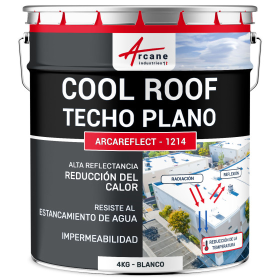 Pintura para tejados Coolroof resistente a la estancación de agua ARCAREFLECT AQUASTOP Blanco 4 kg