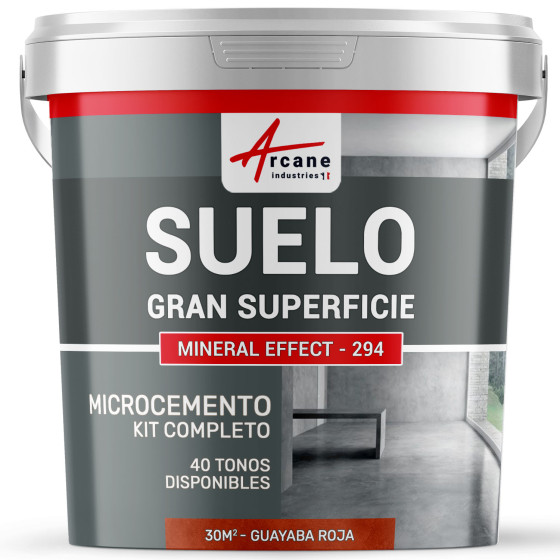 KIT DE MICROCEMENTO PARA SUELO DE GRAN SUPERFICIE ALTA PROTECCIÓN - Guayaba Roja - 30 m² (en 2 capas)