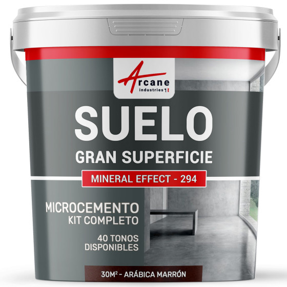 KIT DE MICROCEMENTO PARA SUELO DE GRAN SUPERFICIE ALTA PROTECCIÓN - Arábica Marrón - 30 m² (en 2 capas) KIT DE MICROCEMENTO PARA SUELO DE GRAN SUPERFICIE ALTA PROTECCIÓN - Arábica Marrón - 30 m² (en 2 capas)