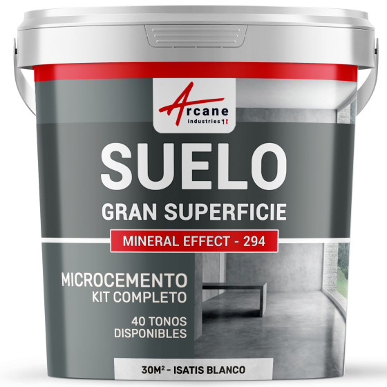 KIT DE MICROCEMENTO PARA SUELO DE GRAN SUPERFICIE ALTA PROTECCIÓN - Isatis Blanco - 30 m² (en 2 capas)