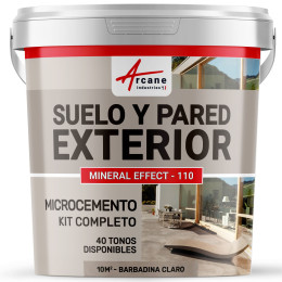 KIT BETÓN CIRÉ EXTERIOR - Betón alisado para suelos - paredes - terrazas y escaleras - Barbadina Claro - 10 m² (para 2 capas)