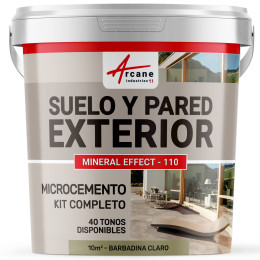 KIT BETÓN CIRÉ EXTERIOR - Betón alisado para suelos - paredes - terrazas y escaleras - Barbadina Claro - 10 m² (para 2 capas)