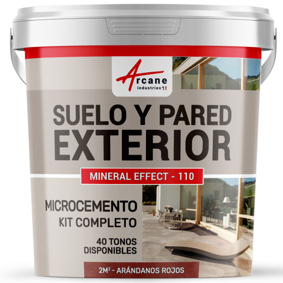 KIT BETÓN CIRÉ EXTERIOR - Betón alisado  suelos - paredes - terrazas y escaleras - Arándanos Rojos - Rojo - 2 m² (2 capas)