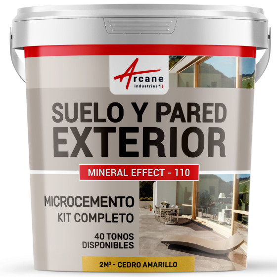 KIT BETÓN CIRÉ EXTERIOR - Betón alisado para suelos - paredes - terrazas y escaleras - Cedro Amarillo - 2 m² (en 2 capas)