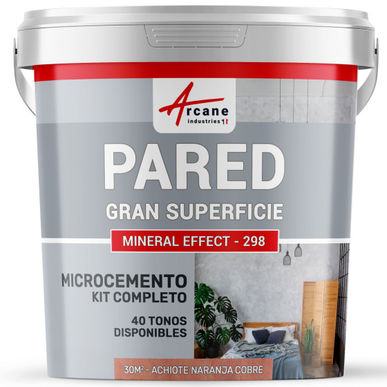 KIT HORMIGÓN PULIDO  PAREDES GRAN SUPERFICIE - Hormigón pulido especial  muros - Achiote Naranja Cobre  - 30 m² (2 capas)