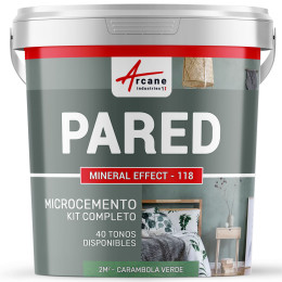 KIT DE HORMIGÓN PULIDO PARA PAREDES - Carambola Verde - 2 m² - Acabado mate