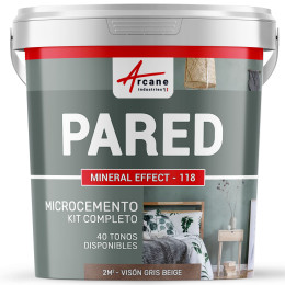 KIT DE HORMIGÓN PULIDO PARA PAREDES - Visón Gris Beige  - 2 m² - Acabado mate