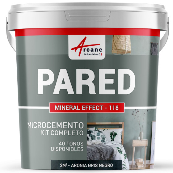 KIT DE HORMIGÓN PULIDO PARA PAREDES - Aronia Gris Negro - 2 m² - Satinado KIT DE HORMIGÓN PULIDO PARA PAREDES - Aronia Gris Negro - 2 m² - Satinado