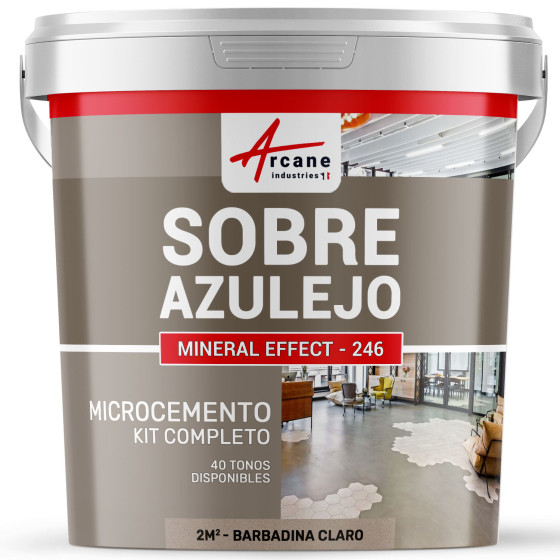 KIT DE HORMIGÓN PULIDO PARA AZULEJOS - Barbadina Claro - 2 m² (en 2 capas)