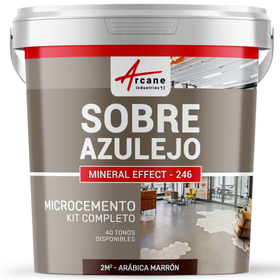 KIT DE HORMIGÓN PULIDO PARA AZULEJOS - Arábica Marrón - 2 m² (en 2 capas)