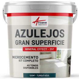 KIT DE MICROCEMENTO PARA AZULEJOS EN GRAN SUPERFICIE - Turquí Azul - 120 m² (en 2 capas)