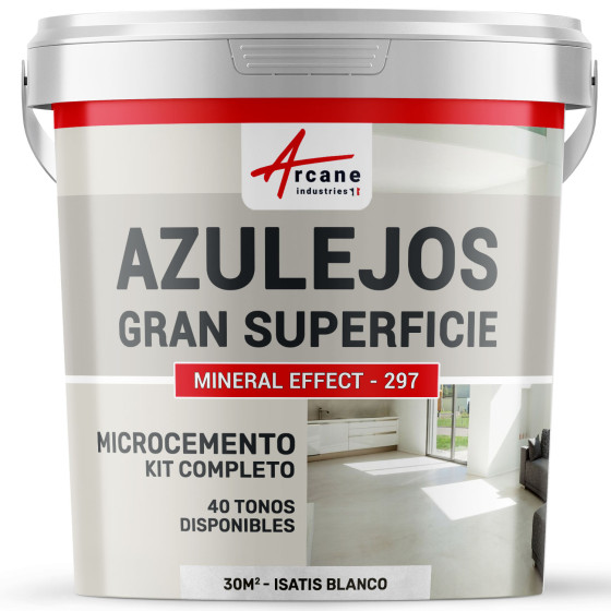 KIT DE MICROCEMENTO PARA AZULEJOS EN GRAN SUPERFICIE - Isatis Blanco - 30 m² (en 2 capas)