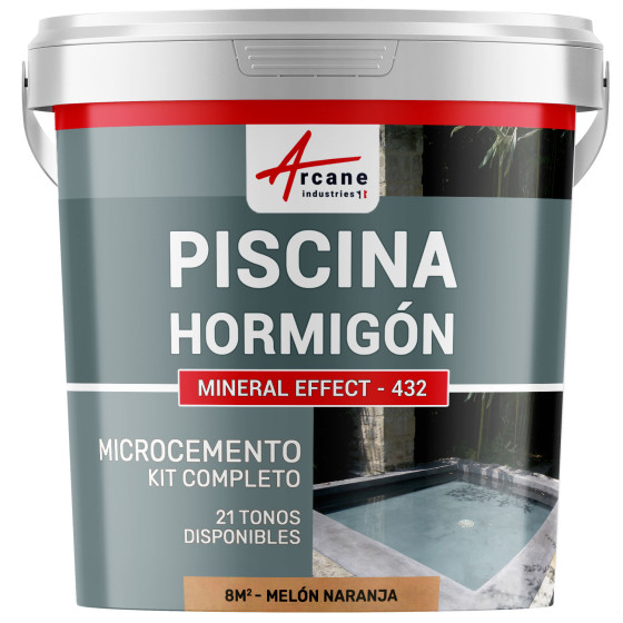 Kit de Hormigón Piscinas de Hormigón - Revestimiento Impermeable de Alta Resistencia para PISCINA - Melón Naranja - 8 m²