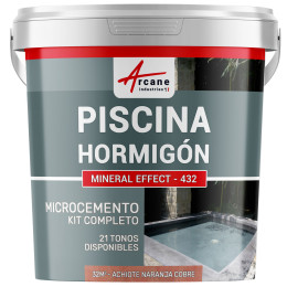 Kit de Hormigón Piscinas de Hormigón - Revestimiento Impermeable de Alta Resistencia PISCINA - Achiote Naranja Cobre - 32 m²