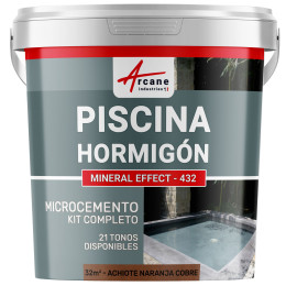 Kit de Hormigón Piscinas de Hormigón - Revestimiento Impermeable de Alta Resistencia  PISCINA - Achiote Naranja Cobre  - 32 m²
