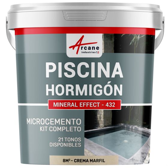 Kit de Hormigón Piscinas de Hormigón - Revestimiento Impermeable de Alta Resistencia para PISCINA - Crema Marfil - 8 m²