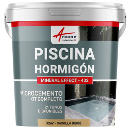 Kit de Hormigón Piscinas de Hormigón - Revestimiento Impermeable de Alta Resistencia para PISCINA - Vainilla Beige - 32 m²