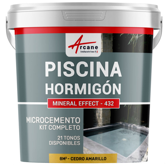 Kit de Hormigón Piscinas de Hormigón - Revestimiento Impermeable de Alta Resistencia para PISCINA - Cedro Amarillo - 8 m²